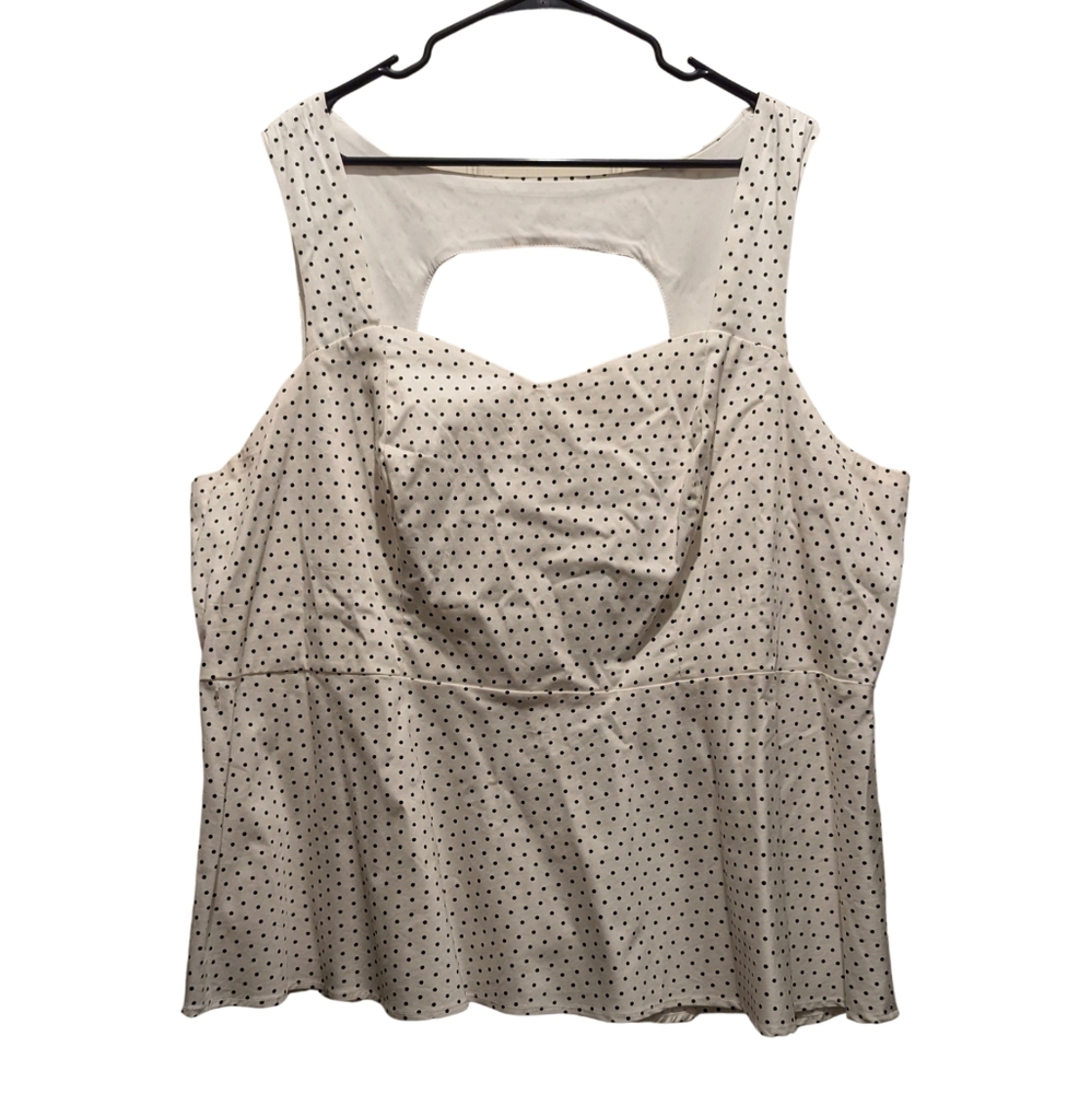 Torrid Foil White Polka Dot Peplum Top | Size 4